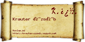 Krauter Özséb névjegykártya